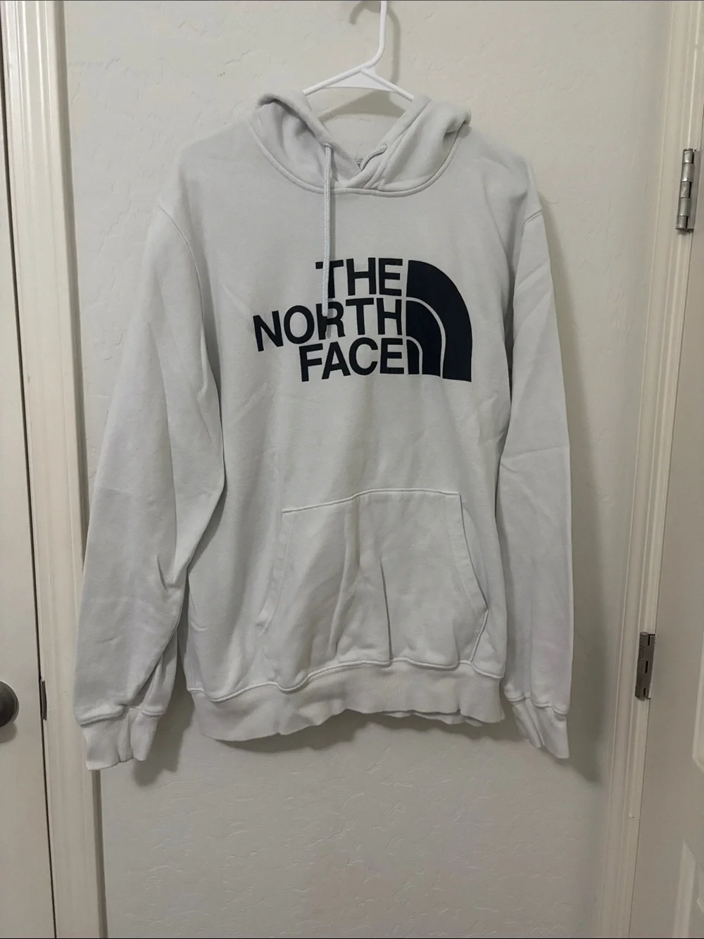 The North Face White Hoodie with Black Logo